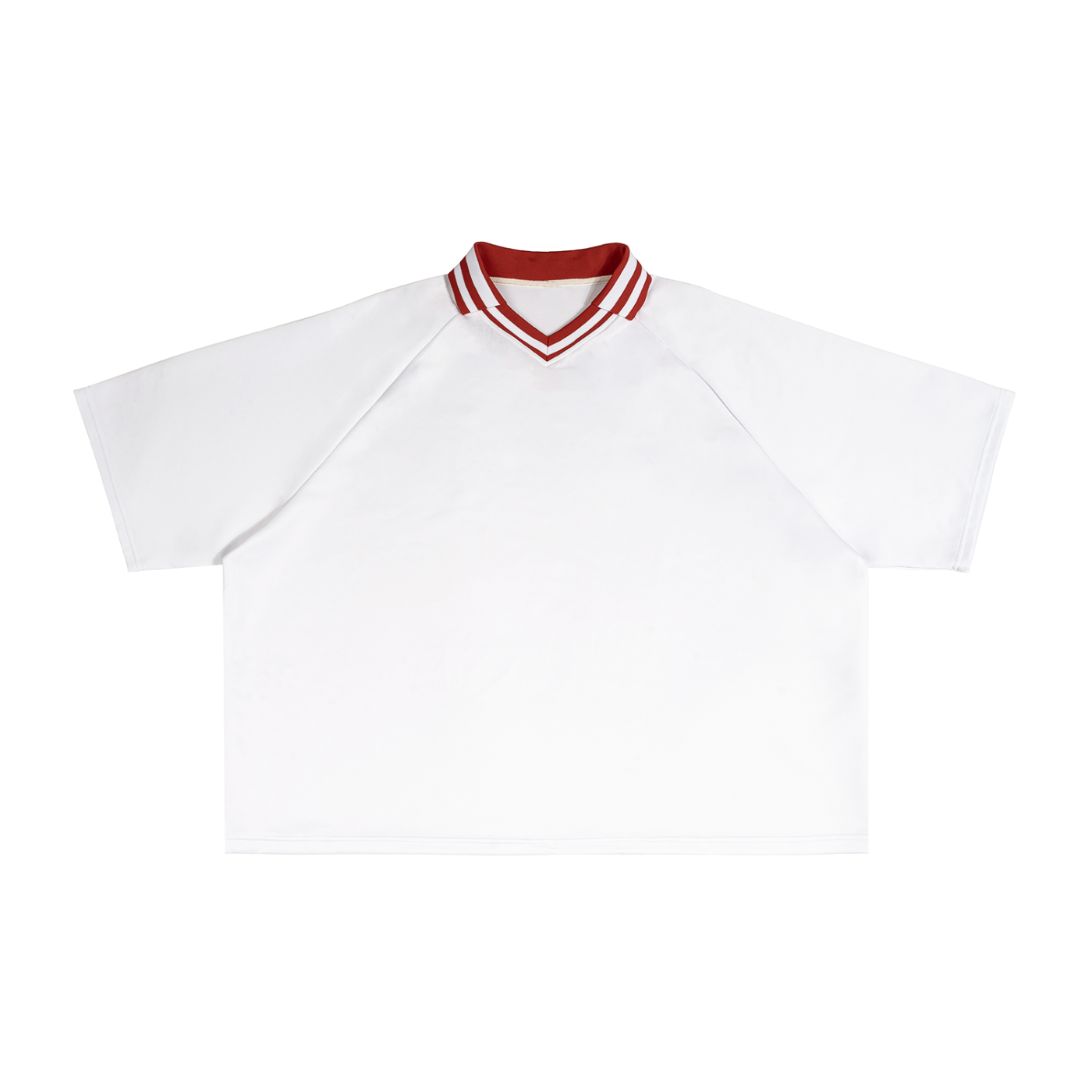 Contrast Lapel Collar Boxy T-Shirt