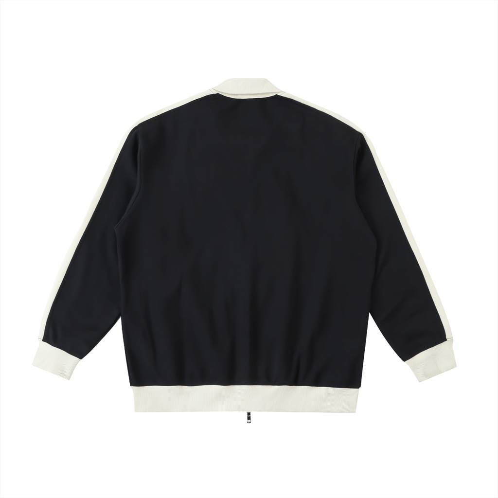 Contrast Trim Stand Collar Jacket