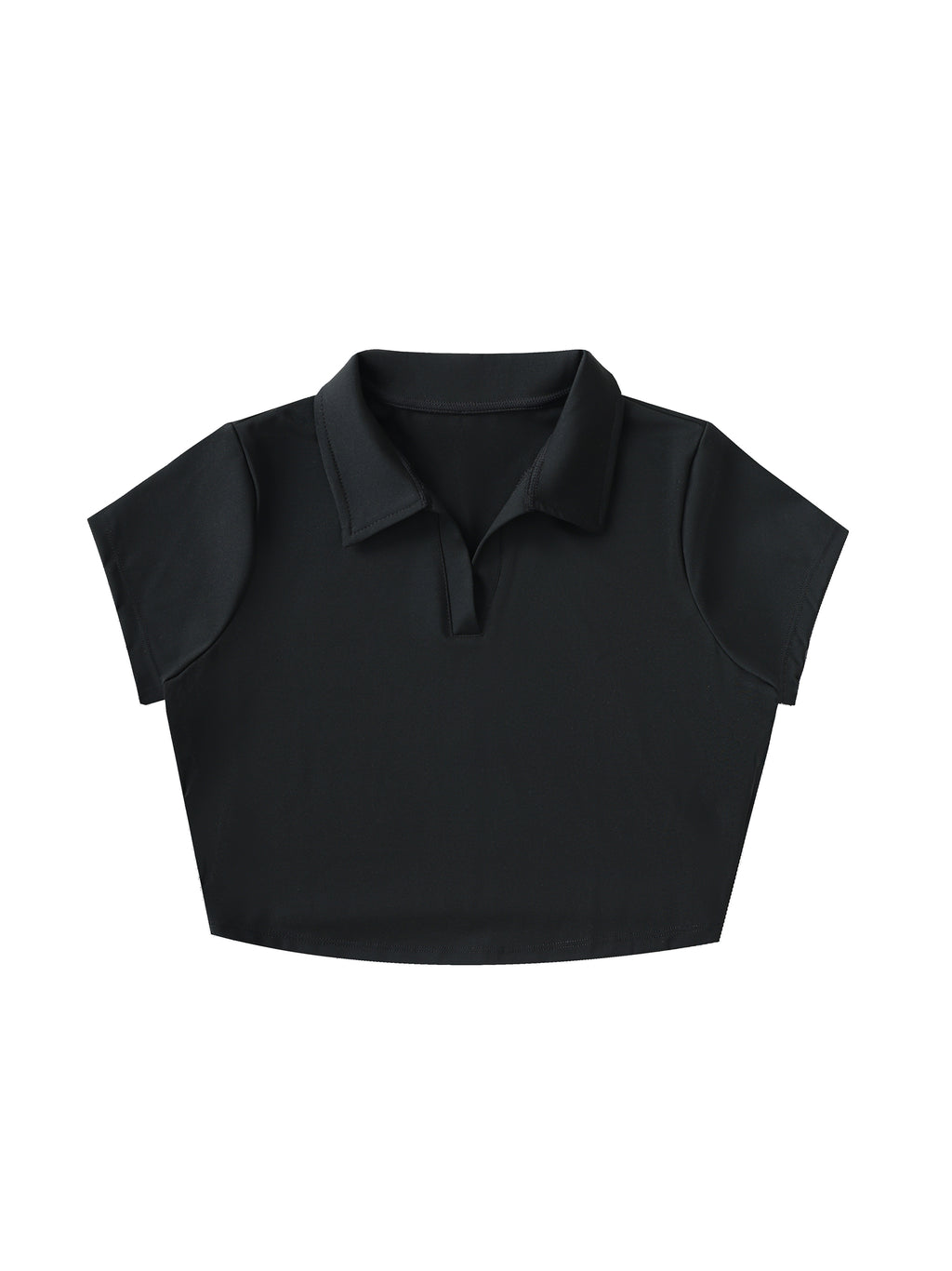 V-Neck Lapel Crop Top