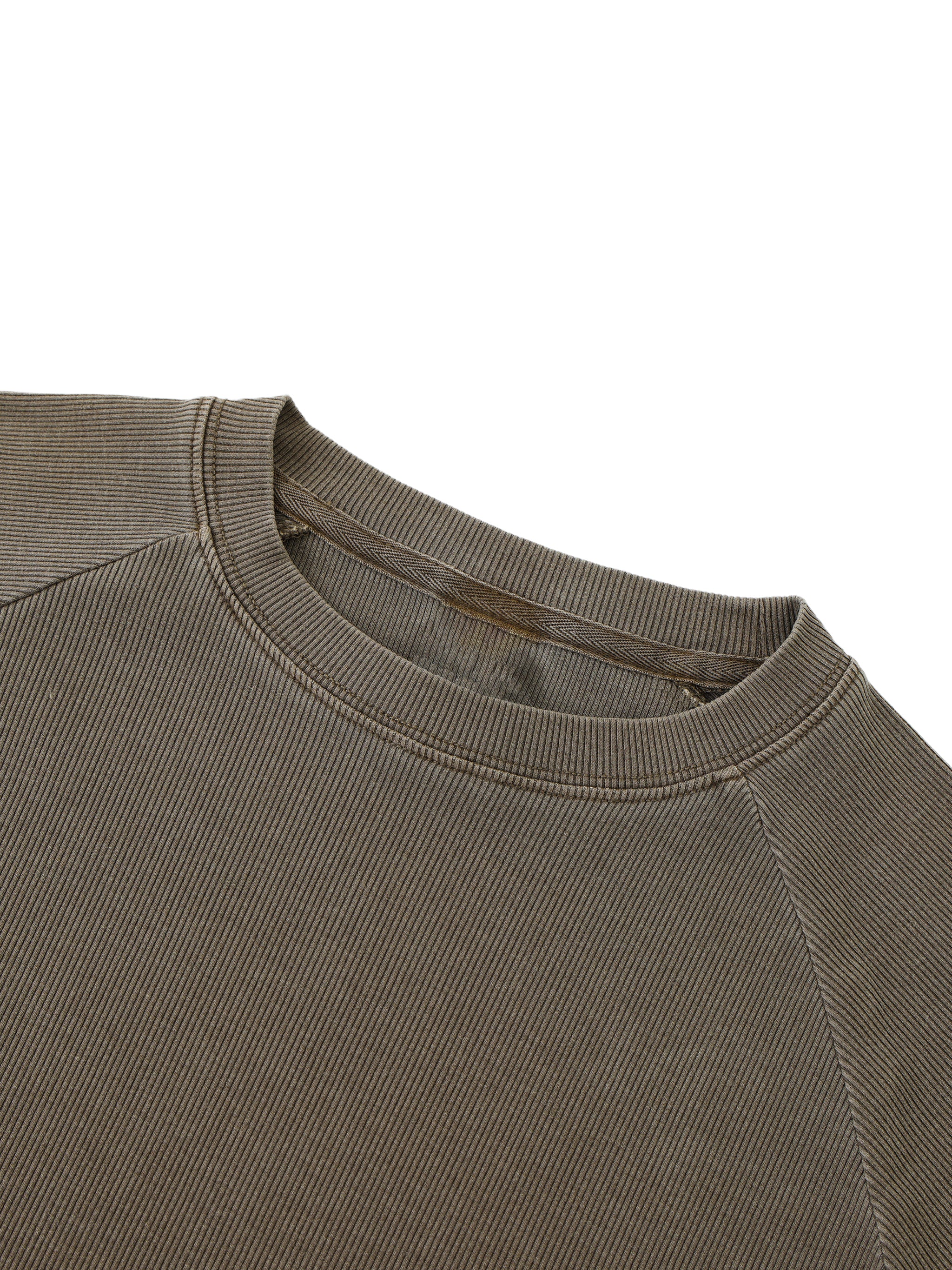 Dyed Washed Raglan Long Sleeve Slim T-Shirt