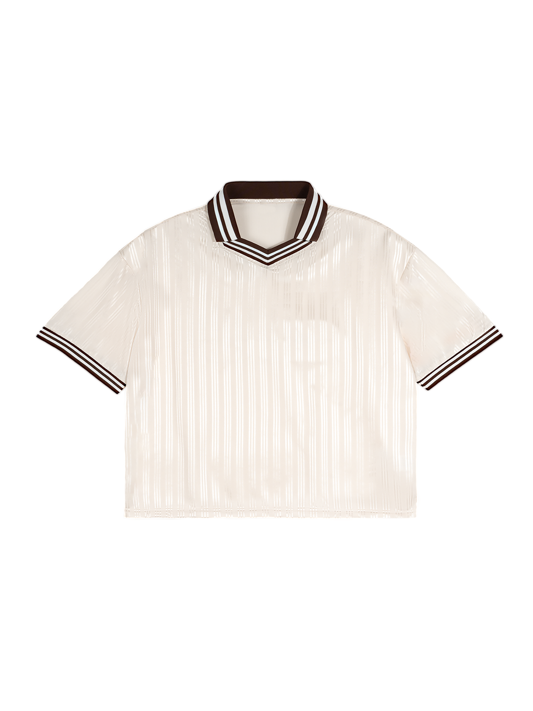 Contrast Stripes Polo Collar T-Shirt