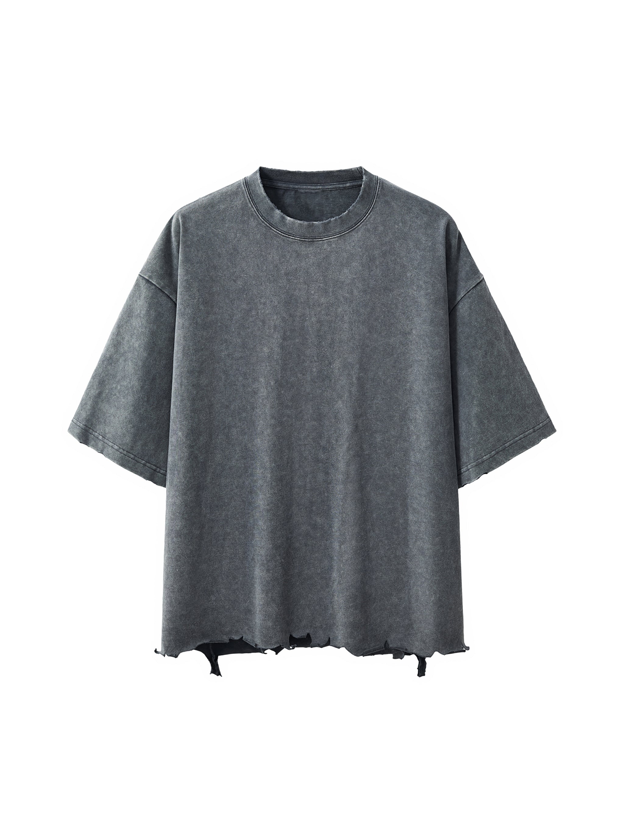 Snow Wash Raw-Hem Boxy T-shirt